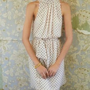 ANTHROPOLOGIE x Staci Frati Sweet Pea Dot Dress, Cream White Black, Feminine, S